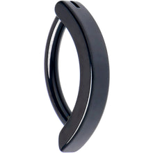 Load image into Gallery viewer, 14G 3/8 Black 316L Surgical Steel Smooth Style Hinged Hoop Belly Ring