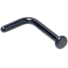 Load image into Gallery viewer, 18G 1/4 Black ASTM F-136 Implant Grade Titanium 2mm Disc End L Shape Nose Ring