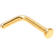 Load image into Gallery viewer, 18G 1/4 Gold Tone ASTM F-136 Implant Grade Titanium 2mm Disc L Shape Nose Ring