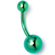 Load image into Gallery viewer, Green ASTM F-136 Implant Grade Titanium Internally Threaded Belly Ring