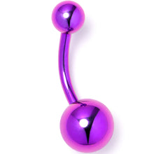 Load image into Gallery viewer, Purple ASTM F-136 Implant Grade Titanium Internally Threaded Belly Ring