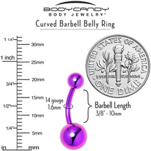Load image into Gallery viewer, Purple ASTM F-136 Implant Grade Titanium Internally Threaded Belly Ring