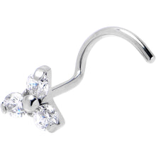 Load image into Gallery viewer, 20G 1/4 ASTM Clear CZ Gem F-136 Titanium Threadless Left Nose Screw