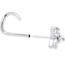 Load image into Gallery viewer, 20G 1/4 ASTM Clear CZ Gem F-136 Titanium Threadless Left Nose Screw