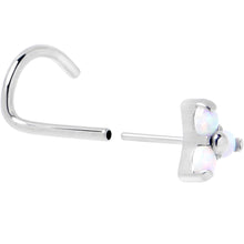 Load image into Gallery viewer, 20G 1/4 White Synthetic Opal ASTM F-136 Implant Grade Titanium Threadless Left Nose Screw