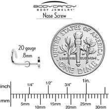 Load image into Gallery viewer, 20G 1/4 ASTM F-136 Implant Grade Titanium Moon Threadless Left Side Nose Screw