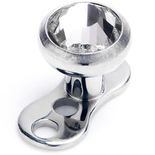 Load image into Gallery viewer, 14G 4mm Gem Bezel Top 3 Hole Dermal Implant Grade Titanium Anchor Base