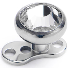 Load image into Gallery viewer, 14G 5mm Gem Bezel Top 3 Hole Dermal Implant Grade Titanium Anchor Base