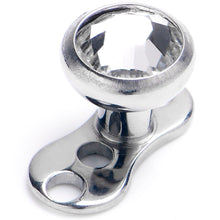 Load image into Gallery viewer, 16G 4mm Gem Bezel Top 3 Hole Dermal Implant Grade Titanium Anchor Base