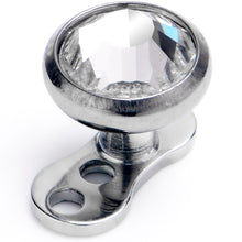 Load image into Gallery viewer, 16G 5mm Gem Bezel Top 3 Hole Dermal Implant Grade Titanium Anchor Base