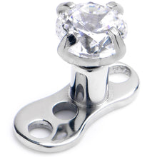 Load image into Gallery viewer, 14G 3mm CZ Top 3 Hole Dermal Implant Grade Titanium Anchor Base