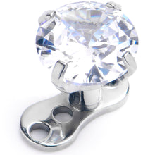 Load image into Gallery viewer, 14G 5mm CZ Top 3 Hole Dermal Implant Grade Titanium Anchor Base