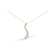 Load image into Gallery viewer, AGS Certified 14k White Gold 3.0 Cttw Baguette and Brilliant Round-Cut Diamond Journey 18" Pendant Necklace (F-G Color, I1-I2 Clarity)