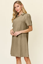 Load image into Gallery viewer, Double Take Full Size Texture Collared Neck Short Sleeve Dress Textured Dress For Women