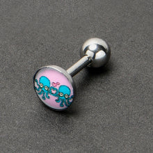 Load image into Gallery viewer, 16G 1/4 Loving Octopus Duo Cartilage Tragus Earring