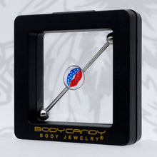 Load image into Gallery viewer, 14G Inlay Patriotic Kissy Lips Industrial Barbell 38mm