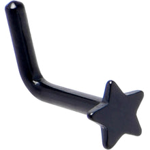 Load image into Gallery viewer, 18G 1/4 Black ASTM F-136 Implant Grade Titanium Star End L Shape Nose Ring