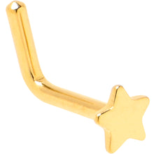 Load image into Gallery viewer, 18G 1/4 Gold Tone ASTM F-136 Implant Grade Titanium Star End L Shape Nose Ring