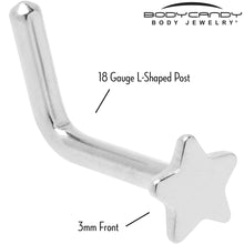 Load image into Gallery viewer, 18G 1/4 ASTM F-136 Implant Grade Titanium Star End L Shape Nose Ring