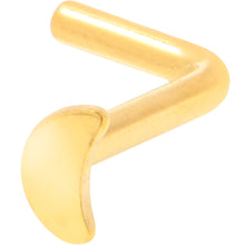 Load image into Gallery viewer, 18G 1/4 Gold Tone ASTM F-136 Implant Grade Titanium Moon End L Shape Nose Ring