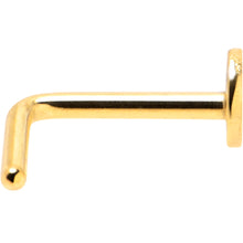 Load image into Gallery viewer, 20G 1/4 Gold Tone ASTM F-136 Implant Grade Titanium Moon End L Shape Nose Ring