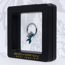 Load image into Gallery viewer, 16G 3/8 Blue Gem Blue Mermaid Tail Stars Hinged Segment Ring