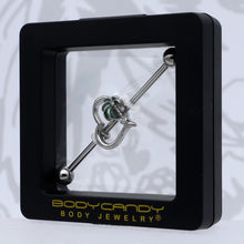 Load image into Gallery viewer, 14G Clear Gem Palm Tree Love Heart Industrial Barbell 38mm