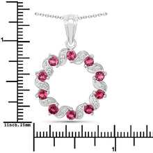 Load image into Gallery viewer, 1.30 Carat Genuine Pink Tourmaline and White Topaz .925 Sterling Silver Pendant