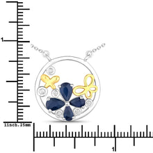 Load image into Gallery viewer, 1.41 Carat Genuine Blue Sapphire and White Topaz .925 Sterling Silver Pendant