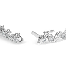 Load image into Gallery viewer, 14K White Gold 2.00 Cttw Diamond Cluster and Spiral Link Bracelet (I-J Color, I1-I2 Clarity) - 7"