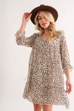 Load image into Gallery viewer, Leopard Ruffle Hem Woven Mini Dress For Women – Leopard Print Dress, Flattering Ruffle Hem Dress, Playful Mini Dress, Animal Print Dress, Chic Leopard Dress