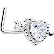 Load image into Gallery viewer, 20G 1/4 Clear CZ Gem Fusion of Love L Shape Nose Ring