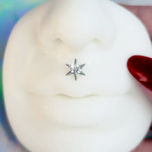 Load image into Gallery viewer, 16G 5/16 Clear CZ Gem Lavish Star Internally Threaded Labret Tragus