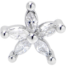 Load image into Gallery viewer, 16G 5/16 Clear CZ Gem Flower Fantastic Internally Threaded Labret