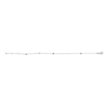 Load image into Gallery viewer, 14K White Gold Alternating Blue Sapphire and Diamond Bezel Station Chain Bracelet - Size 7.5 inch