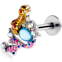 Load image into Gallery viewer, 16G 1/4 Aurora Gem Abstract Mermaid Labret