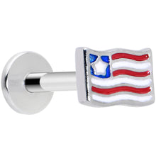 Load image into Gallery viewer, 16G 5/16 Patriotic Flag Labret Monroe Tragus
