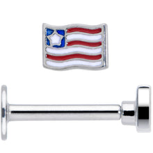 Load image into Gallery viewer, 16G 5/16 Patriotic Flag Labret Monroe Tragus