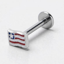 Load image into Gallery viewer, 16G 5/16 Patriotic Flag Labret Monroe Tragus