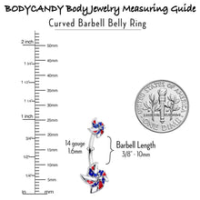 Load image into Gallery viewer, Patriotic Pinwheel Double Mount Belly Ring