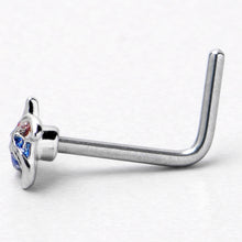 Load image into Gallery viewer, 20G 7mm Patriotic Pinwheel L Shape Nose Ring