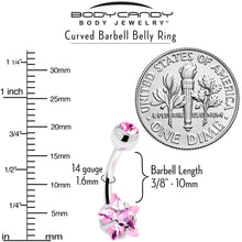 Load image into Gallery viewer, Pink CZ Gem Internally Threaded Simply Star Belly Ring