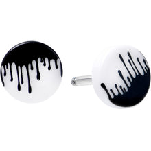 Load image into Gallery viewer, 16G White Black Drip Acrylic Cheater Plug Set