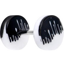 Load image into Gallery viewer, 16G Black White Reverse Drip Acrylic Cheater Plug Set