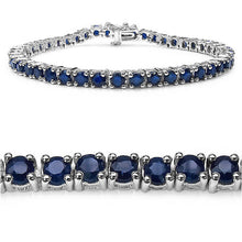 Load image into Gallery viewer, 8.36 Carat Genuine Blue Sapphire .925 Sterling Silver Bracelet