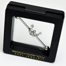 Load image into Gallery viewer, 14G Clear Gem Scrolling Elegance Industrial Barbell 38mm