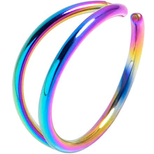 Load image into Gallery viewer, 20G 5/16 Rainbow Double Nose Hoop