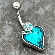 Load image into Gallery viewer, Clear Blue Gem Strawberry Love Belly Ring