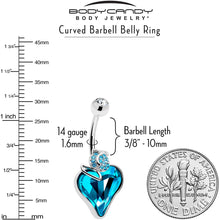 Load image into Gallery viewer, Clear Blue Gem Strawberry Love Belly Ring