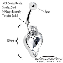 Load image into Gallery viewer, Clear Gem Strawberry Love Belly Ring